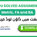 AIOU Solved Assignment Download: Autumn 2024